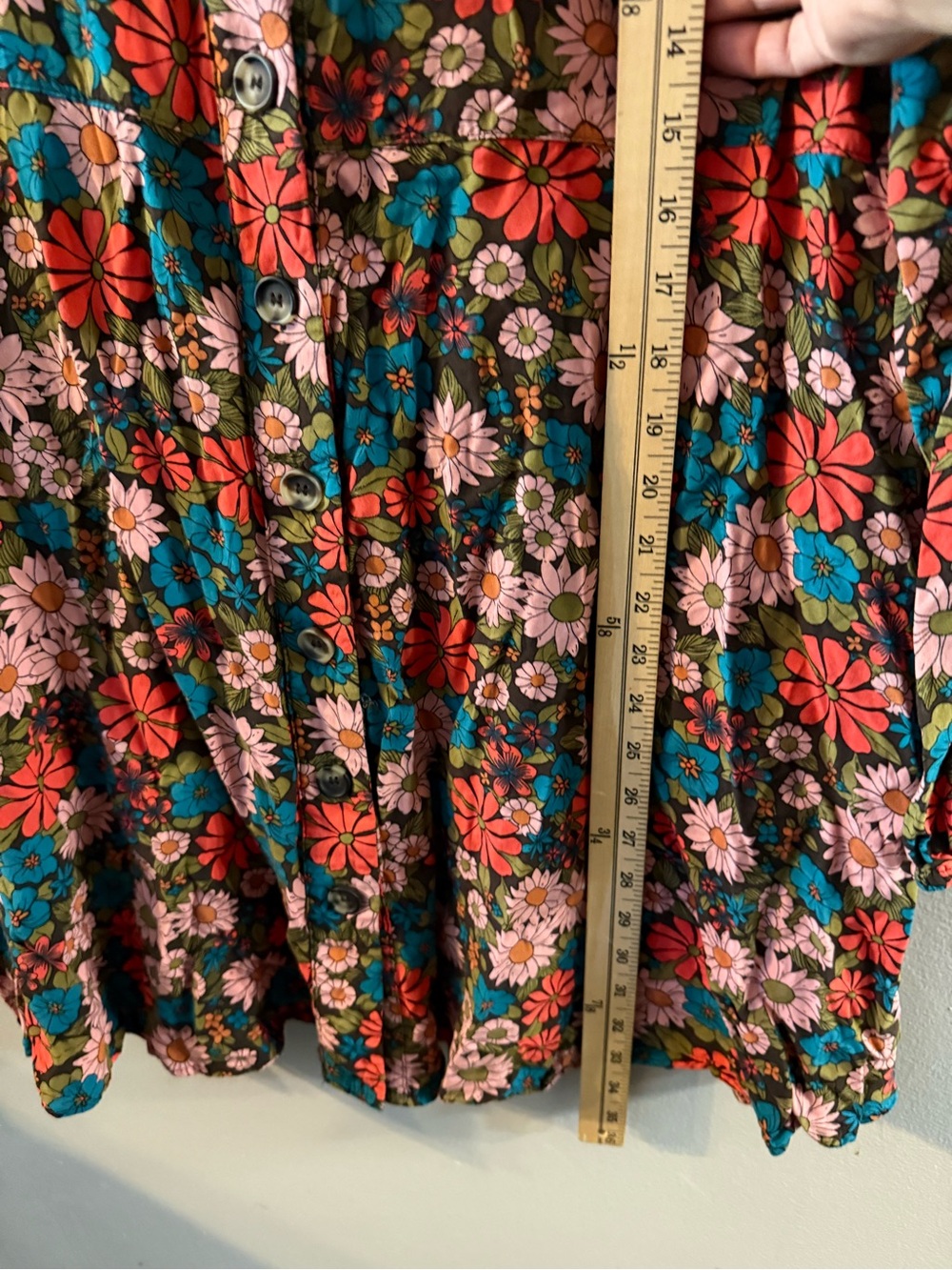 NATURAL LIFE Womens Button Down Colorful Floral Silky Tunic Boho S26 XL - Picture 6 of 12